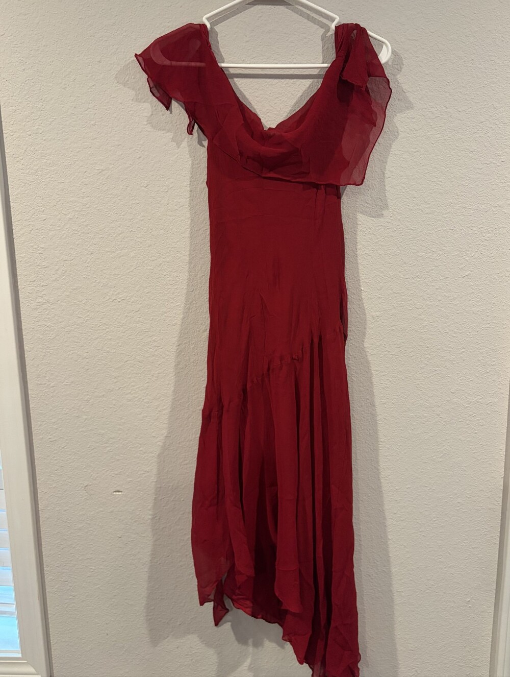 Robbie Bee Womens Vintage Y2K 100% Silk Floral Beaded Assymetrical Midi Dress 10 - Picture 2 of 3